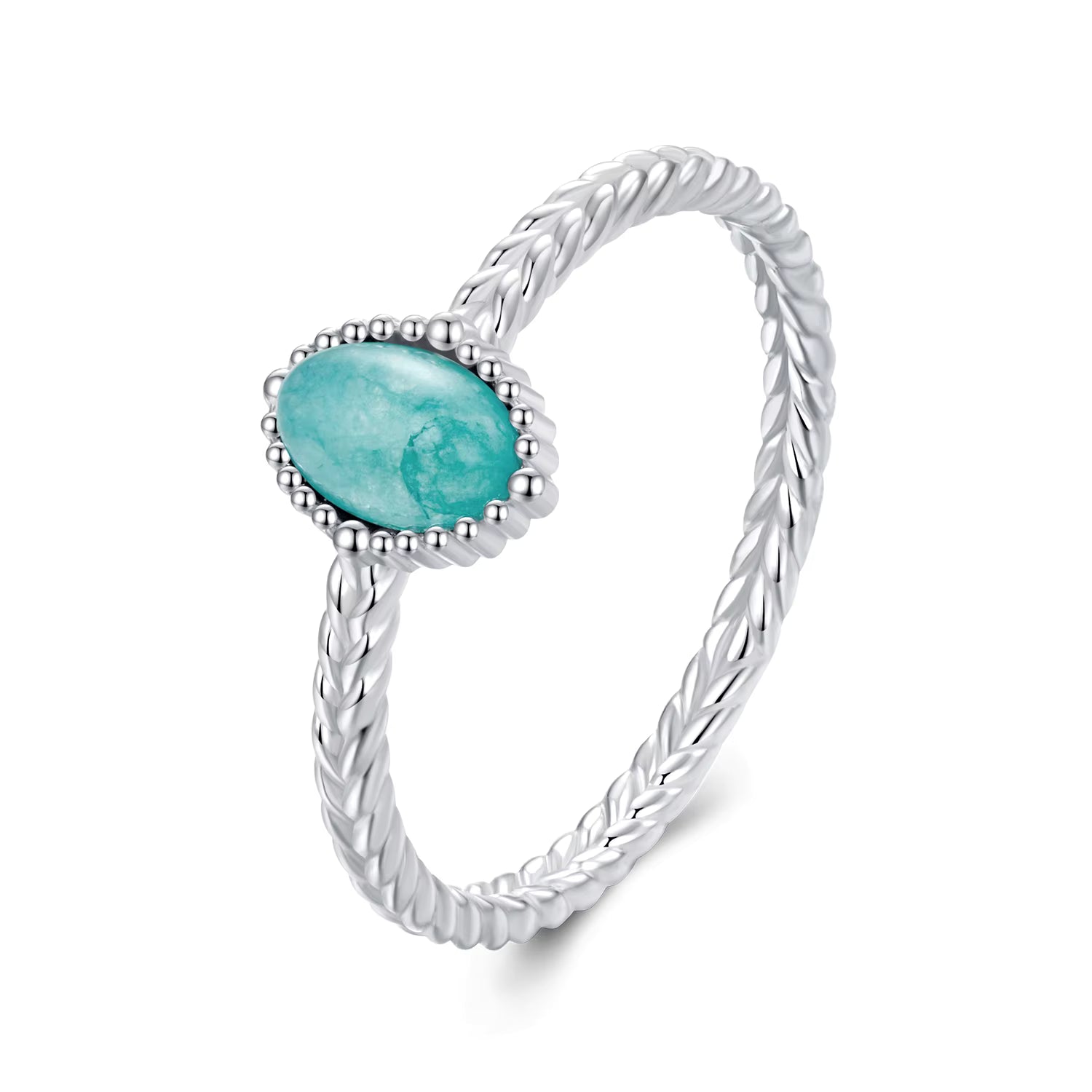 Amazonite Twisted Ring
