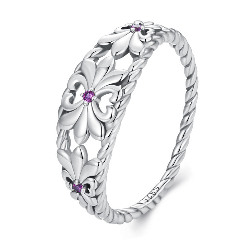 Flower decoration twisted Ring